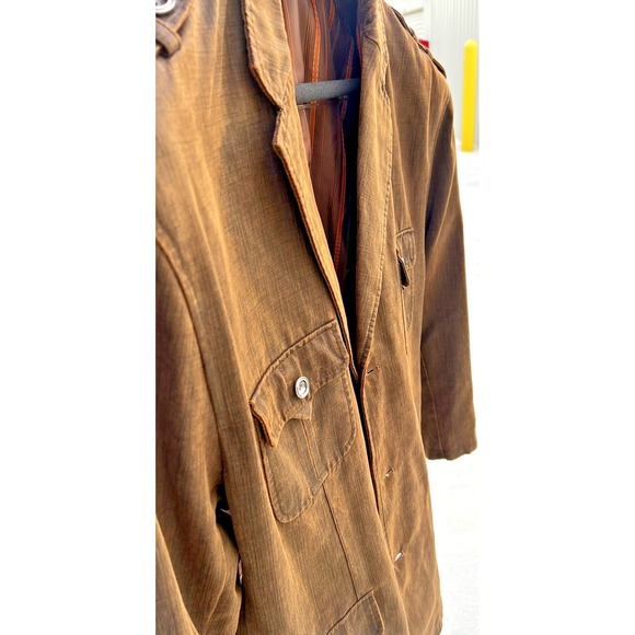 INSERCH Limited Edition Men's Brown Faux Leather Blazer Jacket Size 4XL - Picture 3 of 12